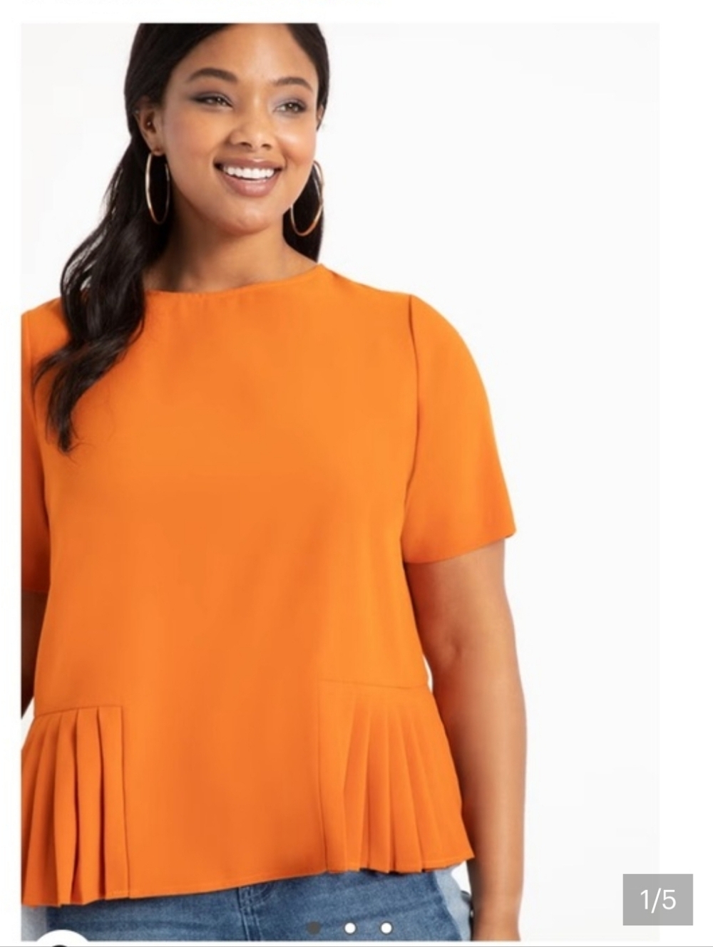 Eloquii Plus Size Bright Pink Peplum Blouse - Size 16